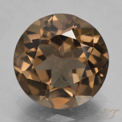 5.19ct طبيعي بنى الجوزية كوارتز سموكى, دائري, VVS-VS