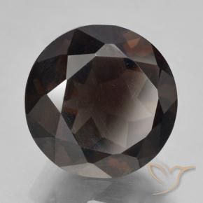 كوارتز سموكى بنى شيكولاتى غامق طبيعي، قصة دائرى، 5.28 قيراط، VVS-VS