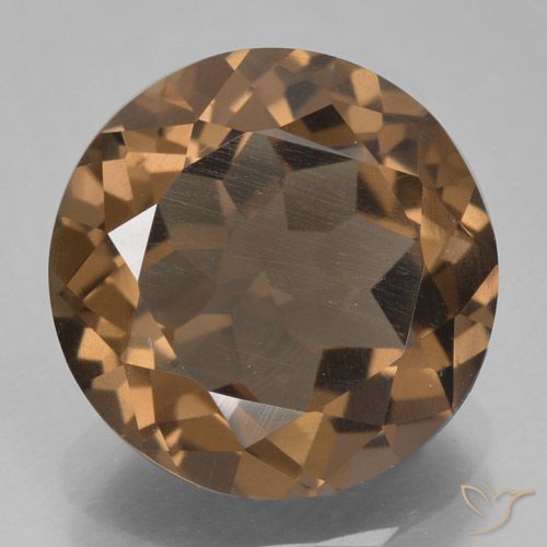 5.90ct طبيعي بنى متوسط كوارتز سموكى, دائري, VVS-VS
