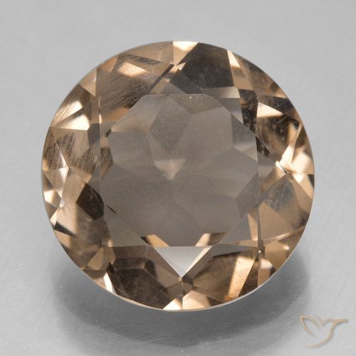 5.67ct طبيعي بنى متوسط كوارتز سموكى, دائري, قليلا جدا