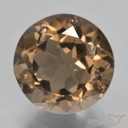 5.73ct طبيعي بنى داكن-متوسط كوارتز سموكى, دائري, VVS-VS