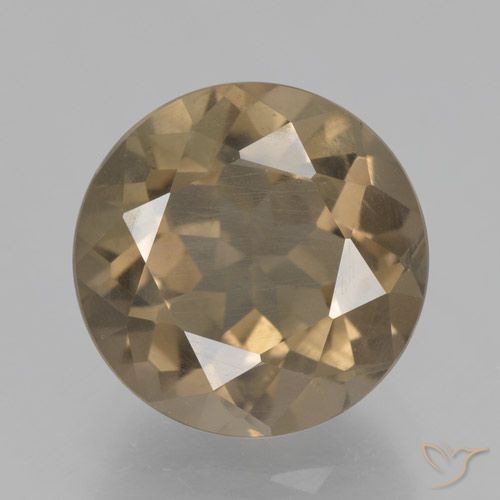 4.52ct طبيعي موكا فاتح كوارتز سموكى, دائري, قليلا جدا