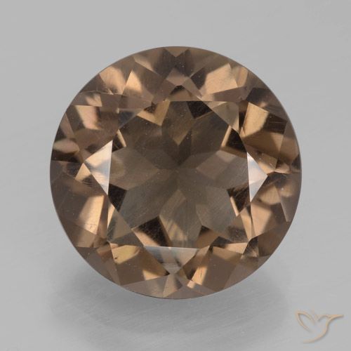 4.90ct طبيعي بنى الجوزية كوارتز سموكى, دائري, قليلا جدا