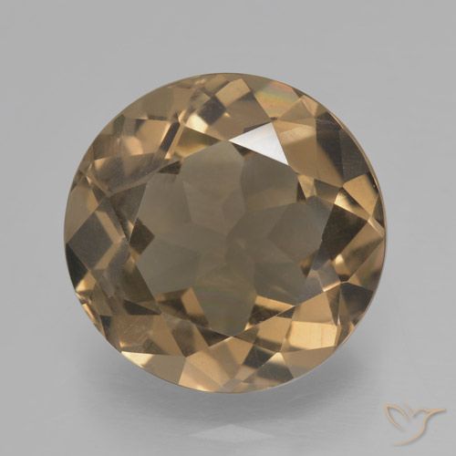 6.45ct طبيعي بنى فاتح-متوسط كوارتز سموكى, دائري, VVS-VS