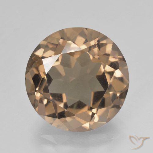 10.48ct طبيعي بنى فاتح-متوسط كوارتز سموكى, دائري, قليلا جدا