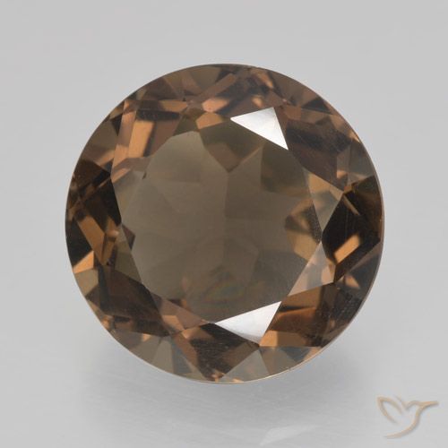 6.01ct طبيعي بنى دافئ كوارتز سموكى, دائري, VVS-VS