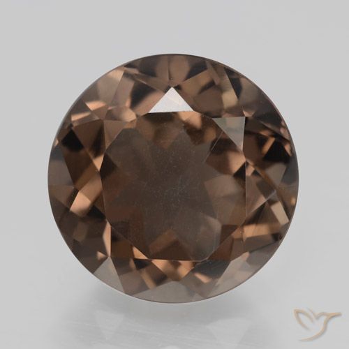 4.18ct طبيعي بنى دافئ كوارتز سموكى, دائري, قليلا جدا