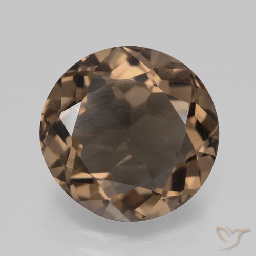 4.26ct طبيعي بنى داكن-متوسط كوارتز سموكى, دائري, VVS-VS