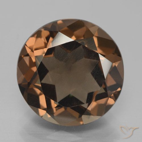 6.60ct طبيعي بنى الجوزية كوارتز سموكى, دائري, قليلا جدا