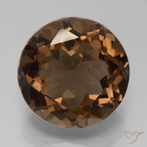 7.46ct طبيعي بنى متوسط كوارتز سموكى, دائري, قليلا جدا