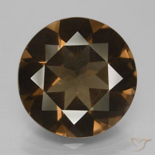 8.34ct طبيعي بنى كوارتز سموكى, دائري, قليلا جدا