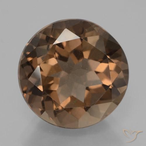 7.40ct طبيعي بنى متوسط كوارتز سموكى, دائري, قليلا جدا