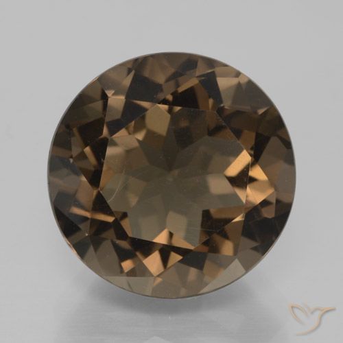 7.67ct طبيعي بنى دافئ كوارتز سموكى, دائري, VVS-VS