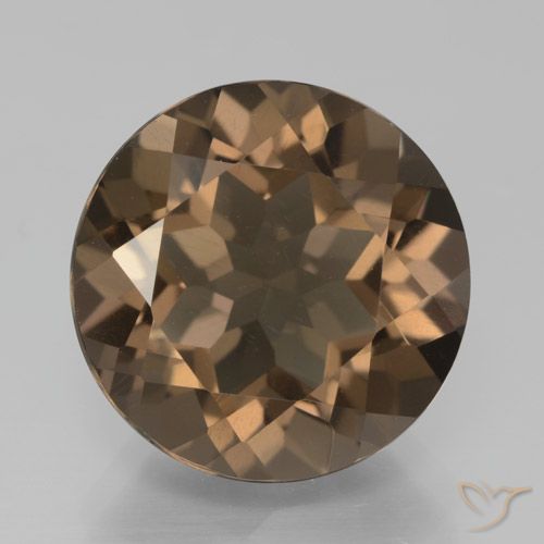 9.07ct طبيعي بنى شيكولاتى كوارتز سموكى, دائري, VVS-VS
