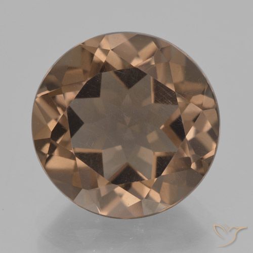 7.07ct طبيعي بنى دافئ كوارتز سموكى, دائري, VVS-VS