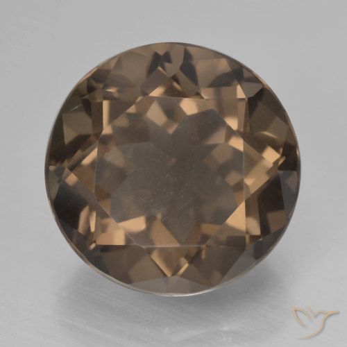 7.04ct طبيعي بنى الجوزية كوارتز سموكى, دائري, VVS-VS