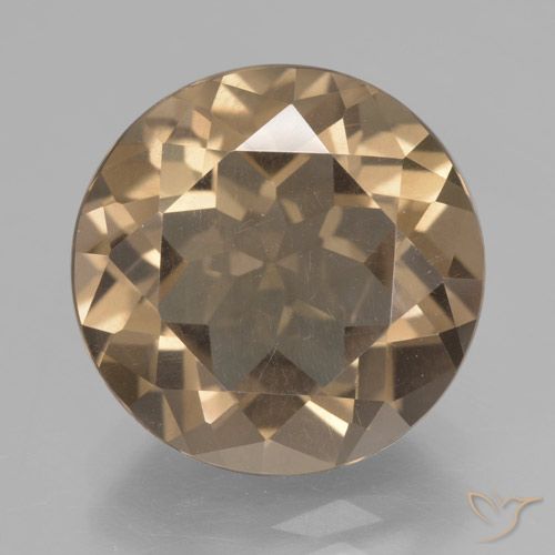 6.75ct طبيعي بنى ترابى فاتح كوارتز سموكى, دائري, VVS-VS
