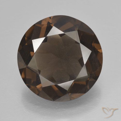 5.46ct طبيعي بنى متوسط كوارتز سموكى, دائري, VVS-VS