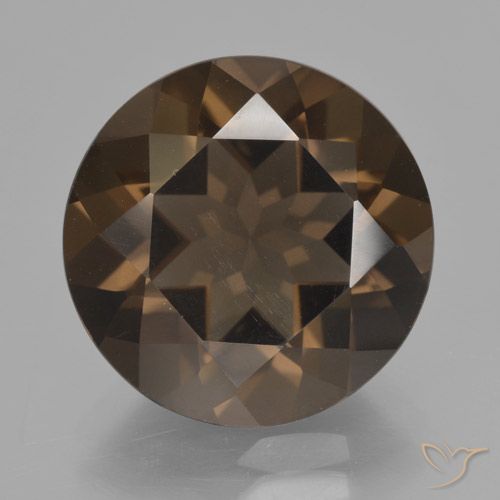 7.32ct طبيعي بني غامق كوارتز سموكى, دائري, VVS-VS