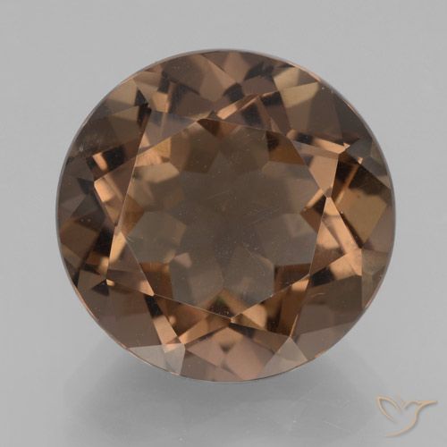 7.27ct طبيعي بنى الجوزية كوارتز سموكى, دائري, VVS-VS