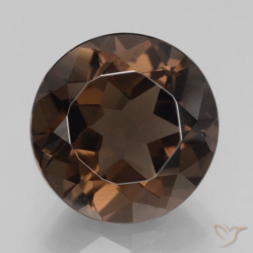 7.05ct طبيعي بنى الجوزية كوارتز سموكى, دائري, VVS-VS