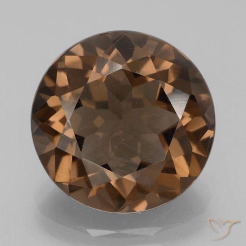6.51ct طبيعي بنى متوسط كوارتز سموكى, دائري, VVS-VS