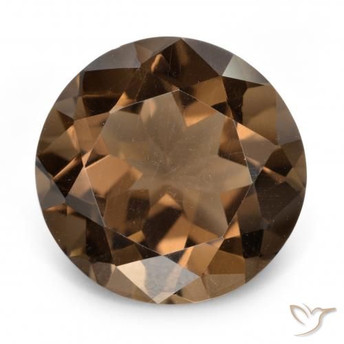 6.40ct طبيعي بني غامق كوارتز سموكى, دائري, VVS-VS