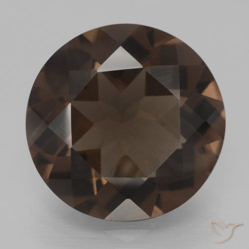 7.20ct طبيعي بنى العنبر كوارتز سموكى, دائري, VVS-VS
