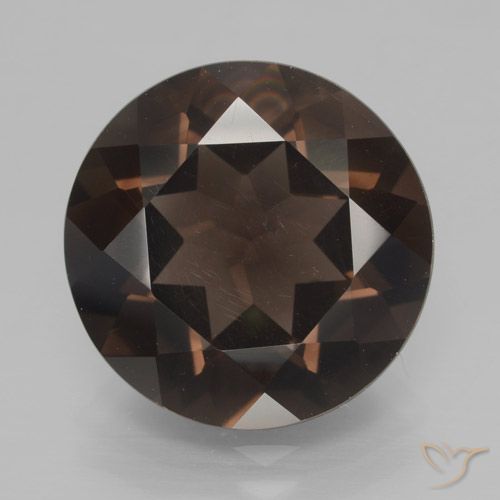 7.70ct طبيعي بنى شيكولاتى كوارتز سموكى, دائري, VVS-VS