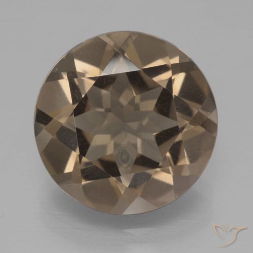 7.86ct طبيعي بنى الجوزية كوارتز سموكى, دائري, VVS-VS