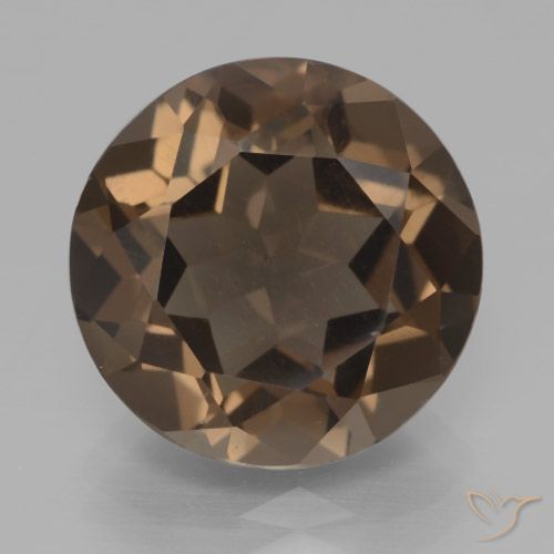 6.55ct طبيعي بنى داكن-متوسط كوارتز سموكى, دائري, VVS-VS