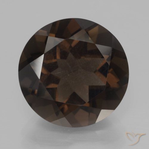 8.32ct طبيعي بنى شيكولاتى غامق كوارتز سموكى, دائري, VVS-VS