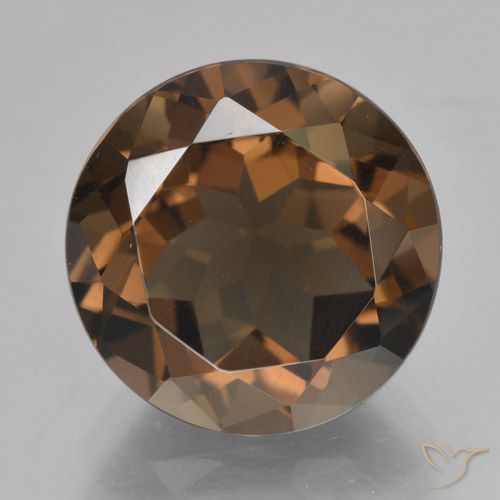 7.69ct طبيعي بنى متوسط كوارتز سموكى, دائري, VVS-VS