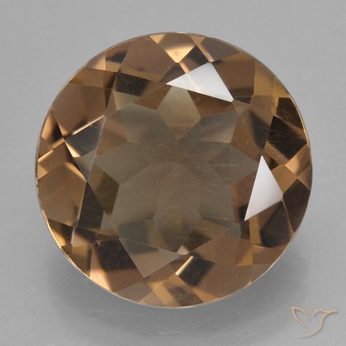 7.62ct طبيعي بنى دافئ كوارتز سموكى, دائري, قليلا جدا