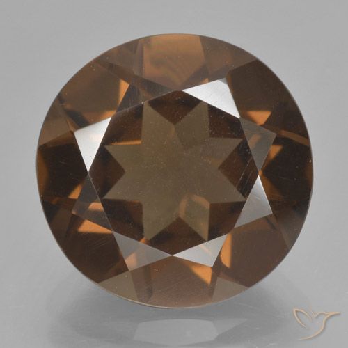 7.45ct طبيعي بنى متوسط كوارتز سموكى, دائري, قليلا جدا