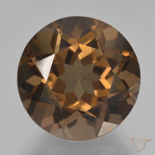 8.99ct طبيعي بنى متوسط كوارتز سموكى, دائري, VVS-VS