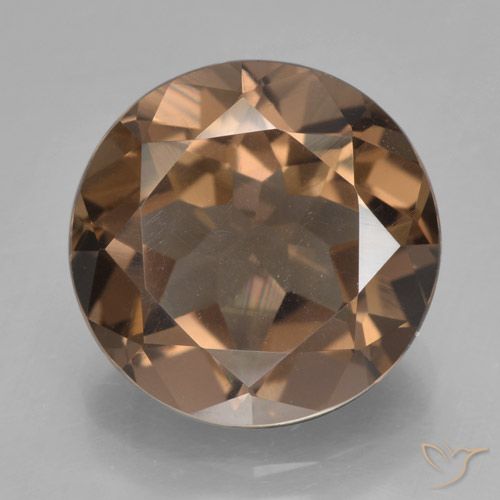6.62ct طبيعي بنى دافئ كوارتز سموكى, دائري, قليلا جدا