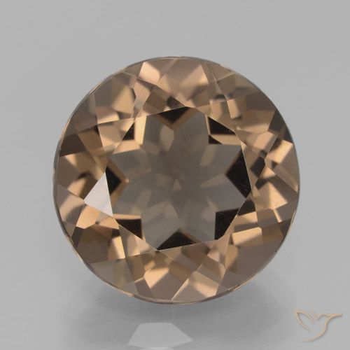8.47ct طبيعي بنى متوسط كوارتز سموكى, دائري, VVS-VS