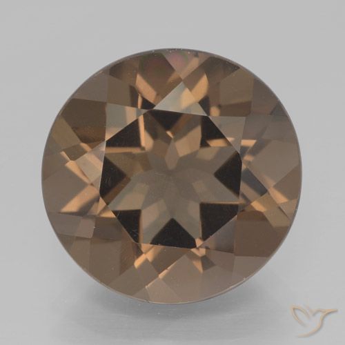 7.46ct طبيعي بنى متوسط كوارتز سموكى, دائري, VVS-VS
