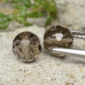 أحجار كوارتز سموكى بنى العنبر فاتح طبيعية، جسم كروى / الكرة، شفاف، وزنها 2.78 قيراط