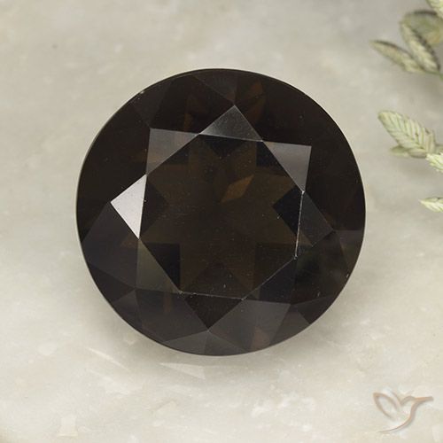 13.80ct طبيعي بنى شيكولاتى غامق كوارتز سموكى, دائري, VVS