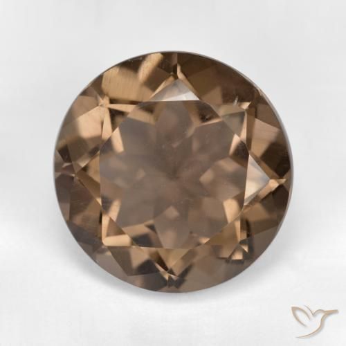 6.76ct طبيعي بنى دافئ كوارتز سموكى, دائري, VVS-VS