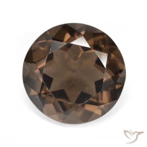 5.68ct طبيعي بنى متوسط كوارتز سموكى, دائري, VVS