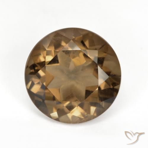 5.58ct طبيعي بنى خبز الزنجبيل كوارتز سموكى, دائري, VVS