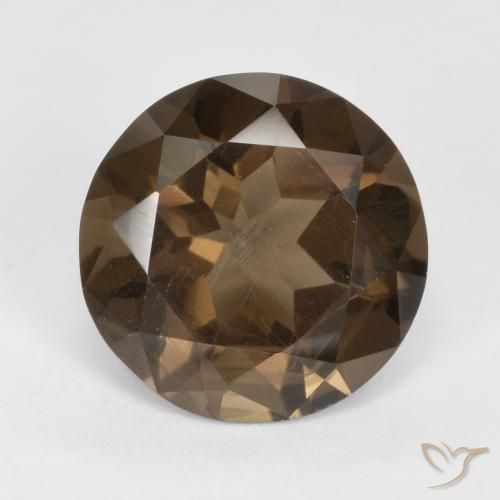 4.94ct طبيعي بنى الجوزية كوارتز سموكى, دائري, VVS-VS