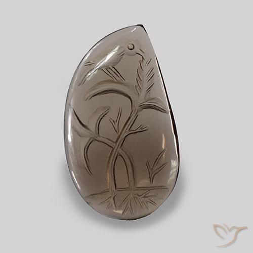 15.17ct طبيعي بنى متوسط كوارتز سموكى, قلب, شفاف