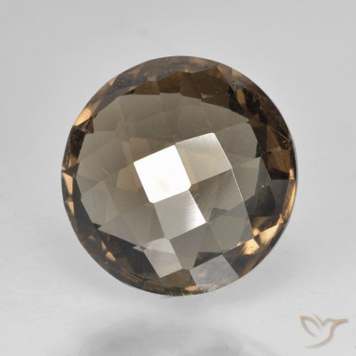 8.38ct طبيعي بنى داكن-متوسط كوارتز سموكى, دائري, VVS-VS