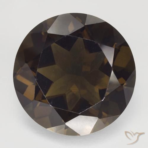 17.43ct طبيعي بني غامق كوارتز سموكى, دائري, VVS
