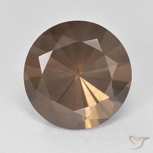 8.18ct طبيعي بنى الجوزية كوارتز سموكى, دائري, VVS-VS