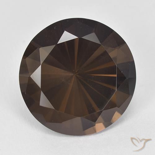 11.19ct طبيعي بني غامق كوارتز سموكى, دائري, VVS-VS